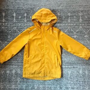 Yellow Kids Hooded Rain Jacket